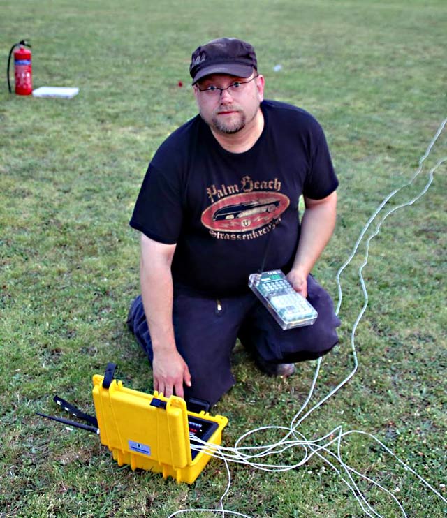 Pyrotechniker bei der Arbeit